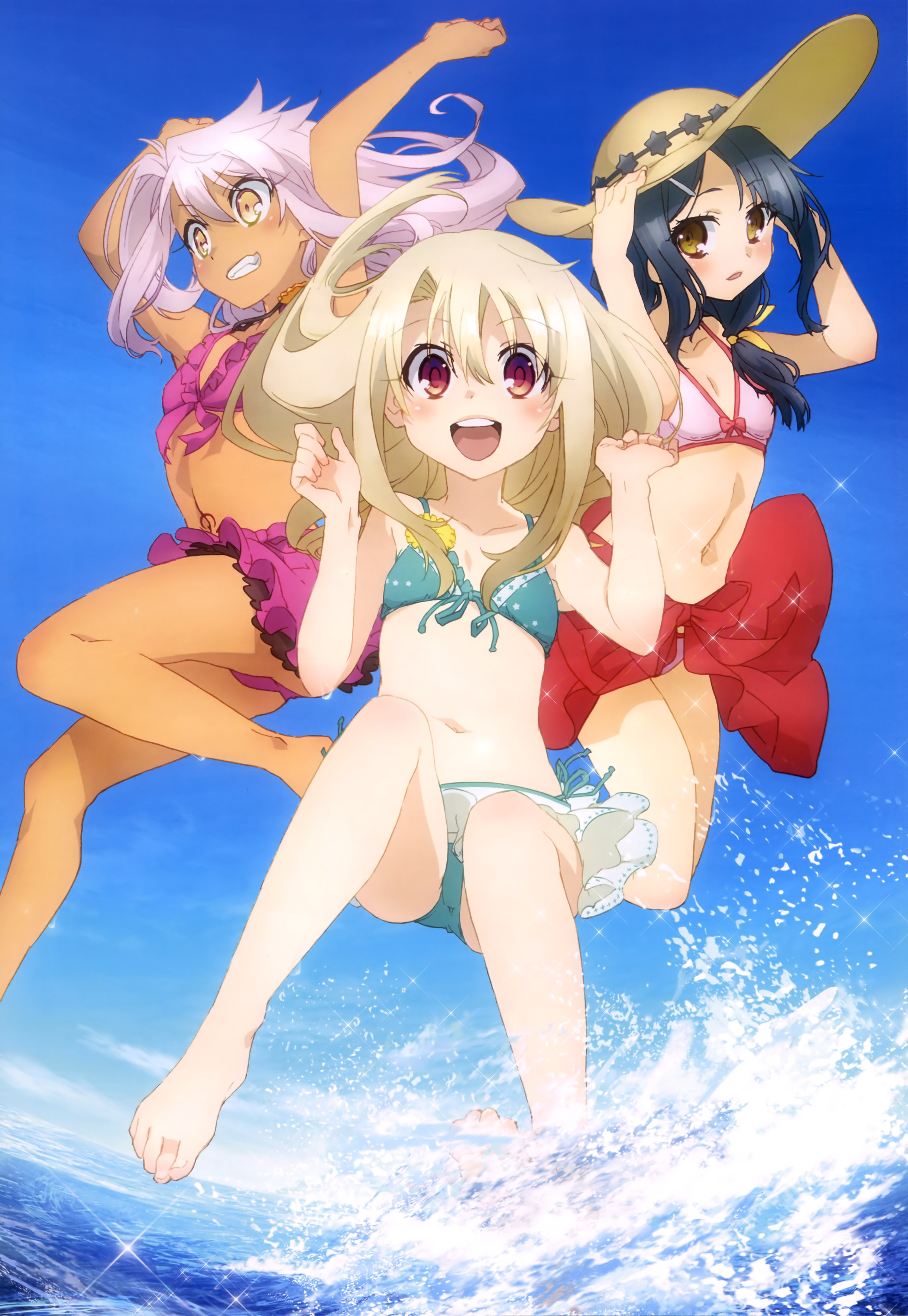 yande.re 323955 bikini cleavage fate_kaleid_liner_prisma_illya fate_stay_night illyasviel_von_einzbern kuroe_von_einzbern miyu_edelfelt swimsuits wet