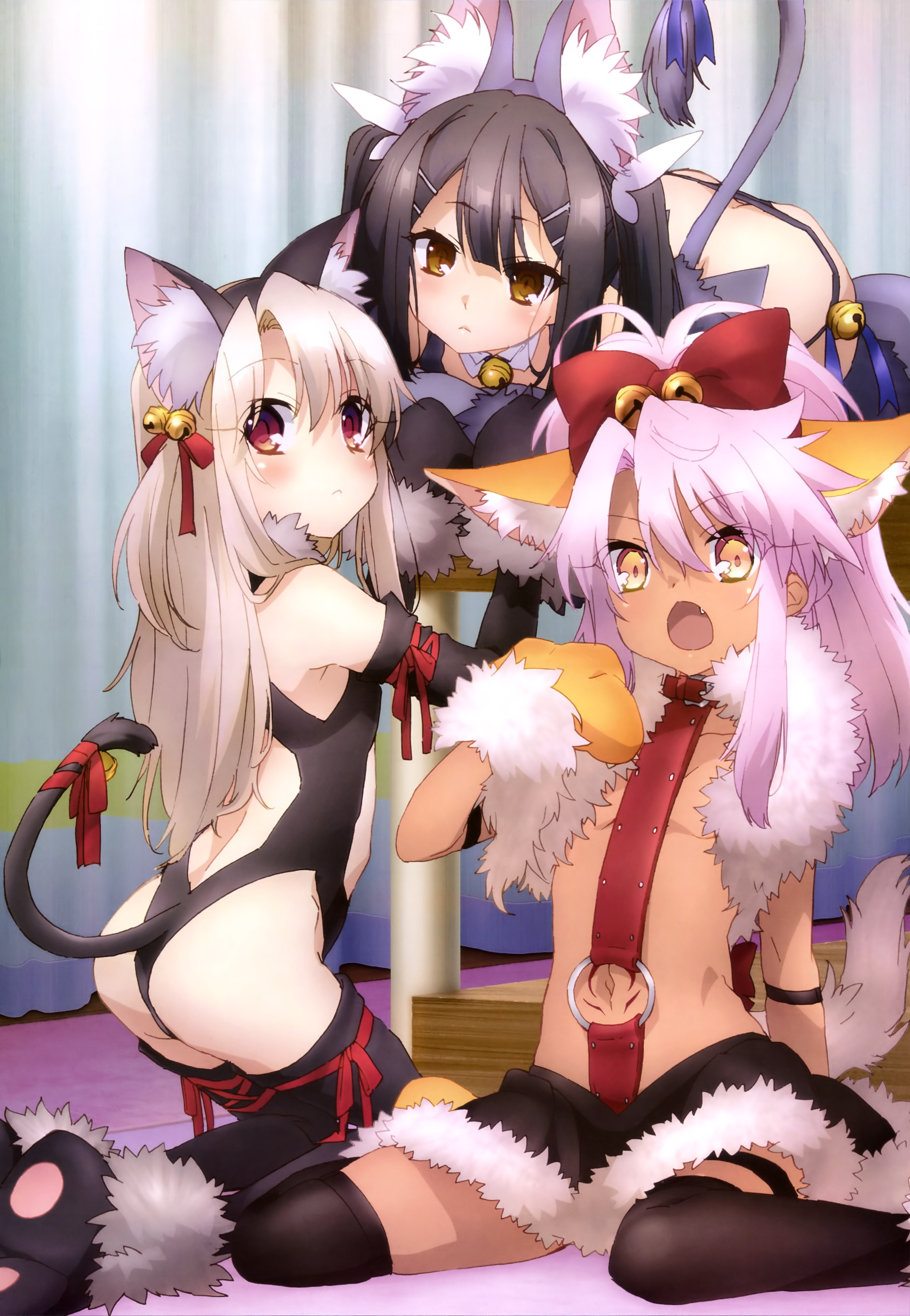 yande.re 329472 animal_ears ass fate_stay_night illyasviel_von_einzbern kuroe_von_einzbern leotard loli miyu_edelfelt nekomimi tagme tail thighhighs topless