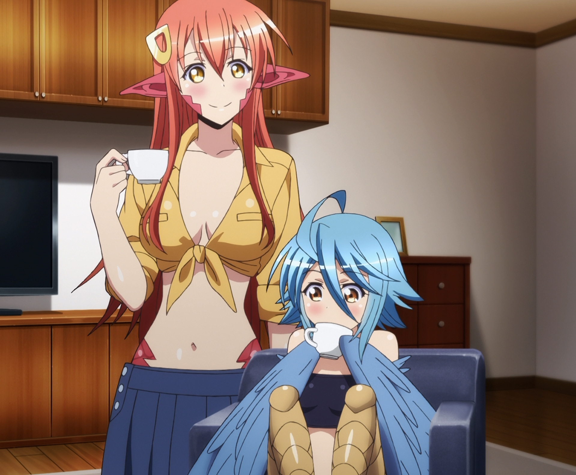 Жизнь с девушкой монстром. Аниме Monster Musume Папи. Monster Musume no Iru Nichijou Папи. Itadaki Seikai Мари. Повседневная жизнь с девушкой-монстром / Monster Musume no Iru Nichijou (2015).